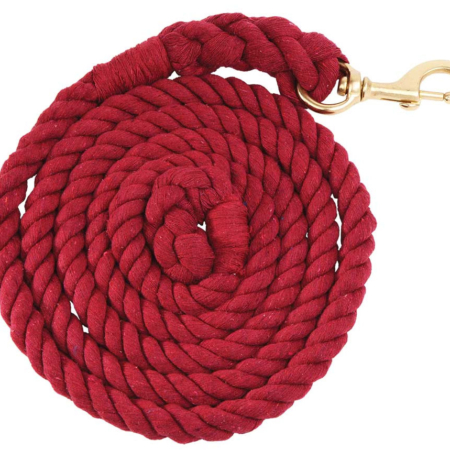 Zilcoブラス金具付コットンロープ曳手バーガンディー