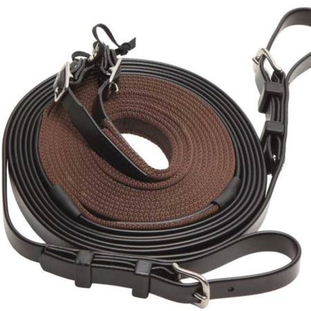 zilco馬車ハーネス手綱Sグリップ黒茶