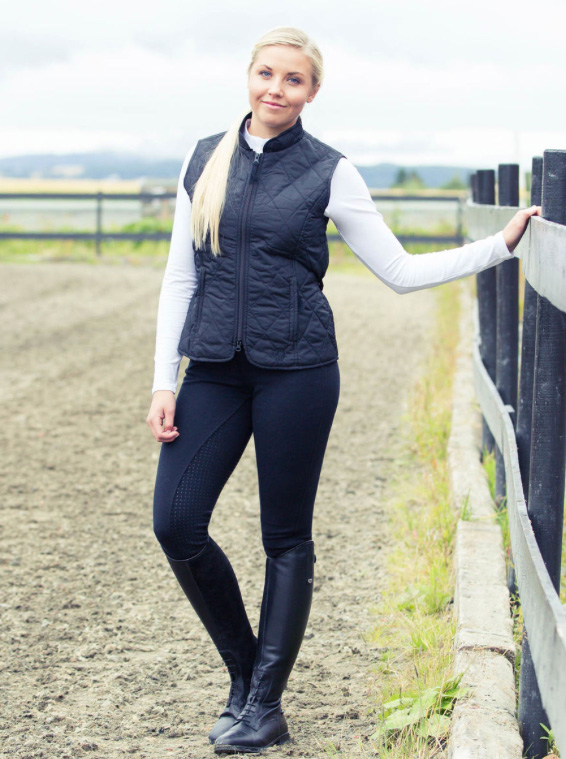 horze婦人アクティブ・シリコンフルシートブリーチ黒2