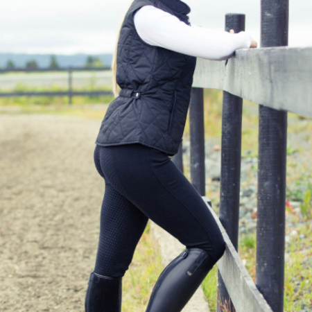 horze婦人アクティブ・シリコンフルシートブリーチ黒3