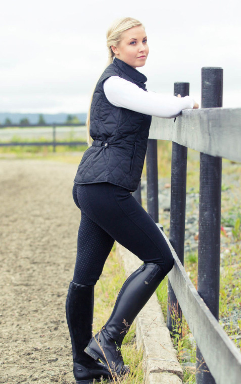 horze婦人アクティブ・シリコンフルシートブリーチ黒3