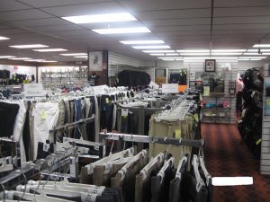 アメリカ乗馬用品店の乗馬キュロット売り場