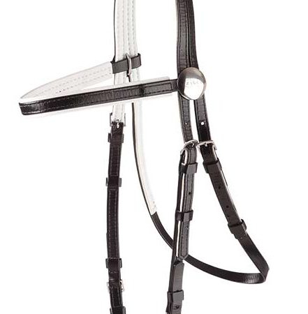 Zilco軽量白パット・レースブライドル黒