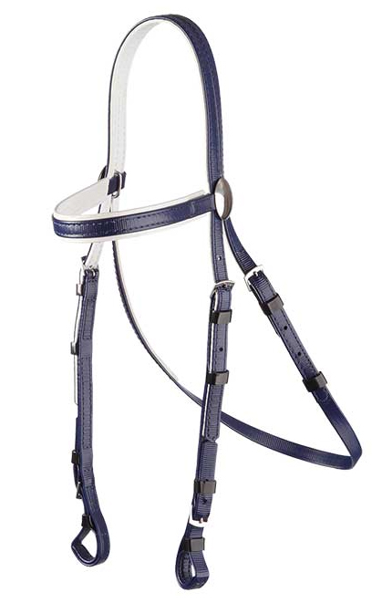 Zilco軽量白パット・レースブライドル紺