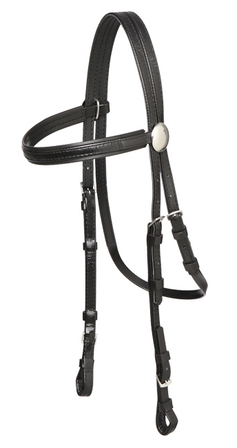 Zilco軽量黒パット・レースブライドル黒