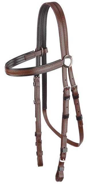 Zilco軽量黒パット・レースブライドル茶