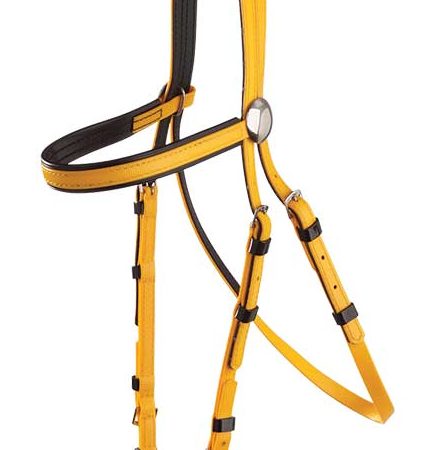 Zilco軽量黒パット・レースブライドル黄色