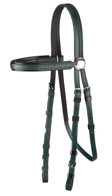 Zilco軽量黒パット・レースブライドルダークグリーン