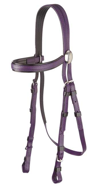 Zilco軽量黒パット・レースブライドル紫