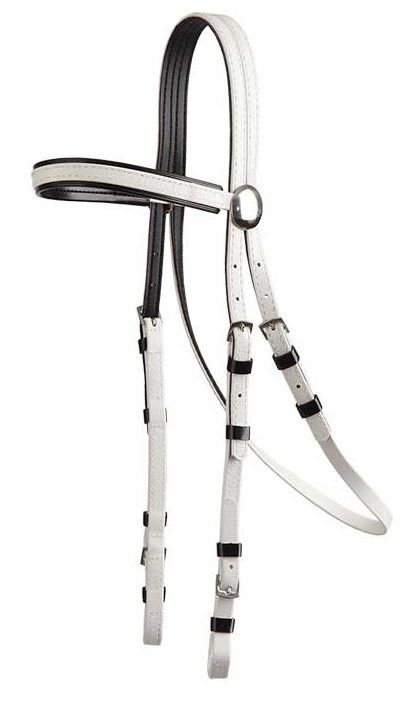 Zilco軽量黒パット・レースブライドル白