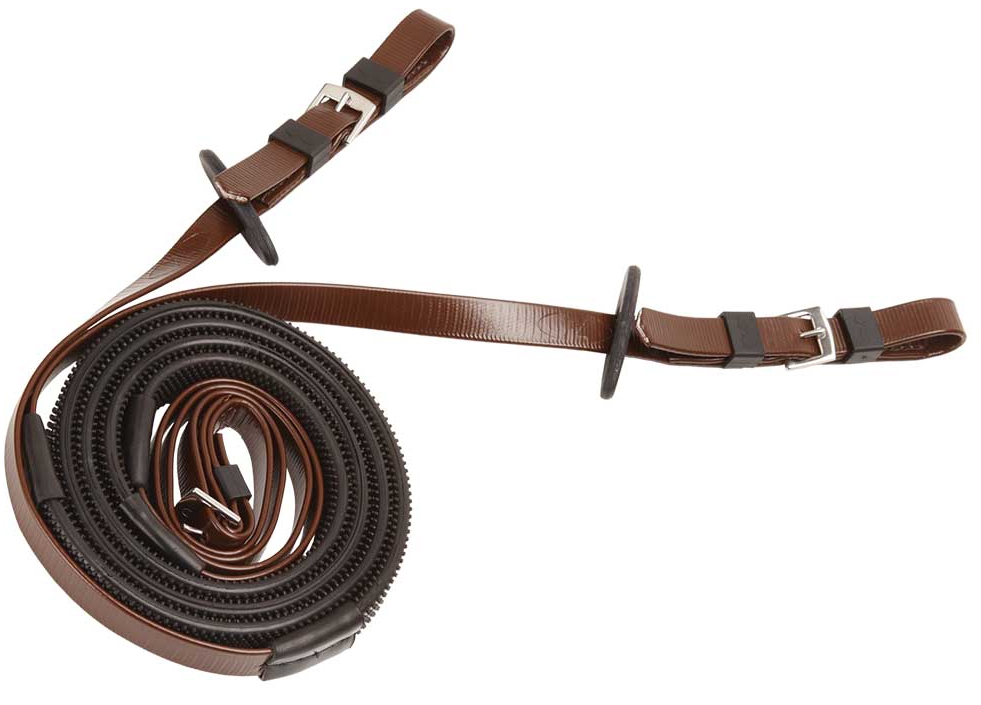 Zilcoレース用16mmスモールピンプルゴム手綱145㎝茶