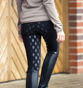 horzeリー・ウィンターライディングタイツ黒後ろ