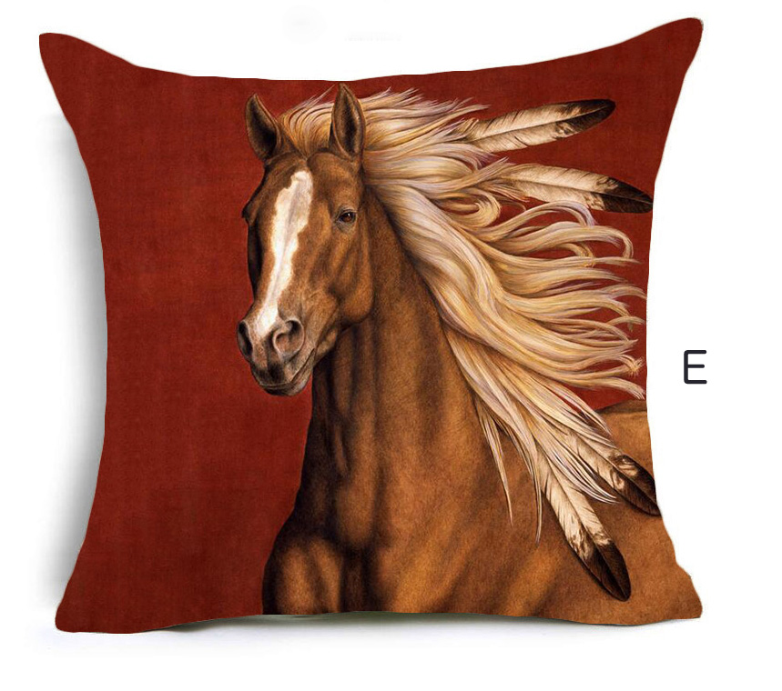 ホースプリントクッション (ポリエステル)