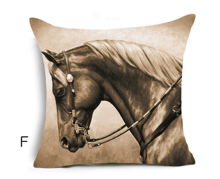 ホースプリントクッション (ポリエステル)