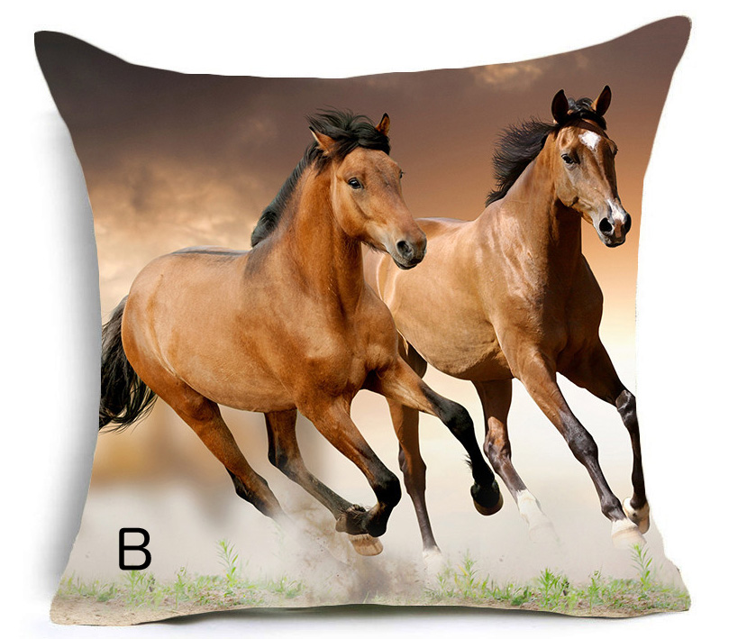 ホースプリントクッション (ポリエステル)