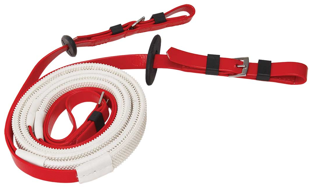 Zilcoレース用16mmスモールピンプルゴム手綱145㎝ (白グリップ)