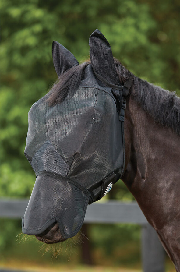 馬メッシュフライマスク通気性弾性馬フェイスマスク耳保護乗馬乗馬用品